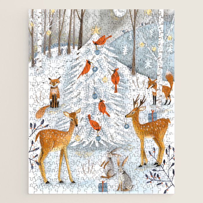 Christmas snow woodland animals Jigsaw Puzzle Gallery Image 1