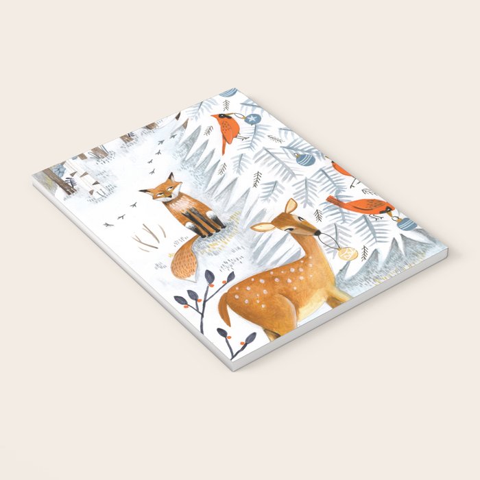 Christmas snow woodland animals Notebook Gallery Image 3