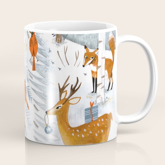 Christmas snow woodland animals Coffee Mug Gallery Image 1