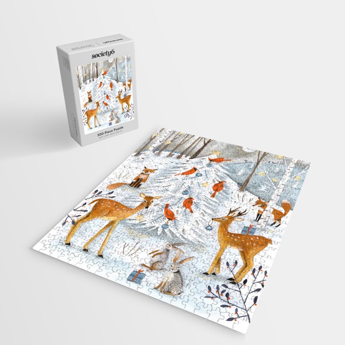 Christmas snow woodland animals Jigsaw Puzzle Gallery Image 2