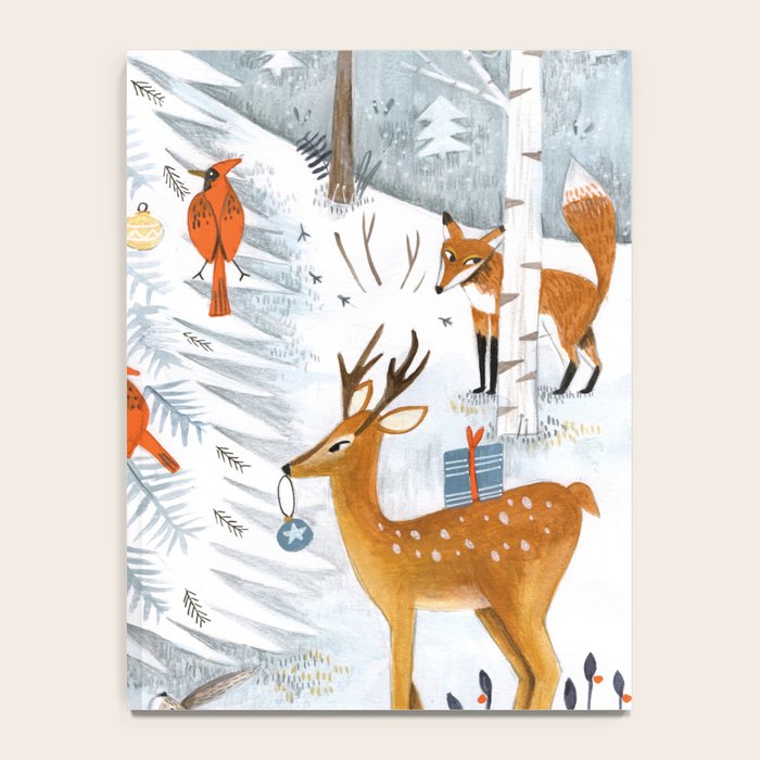 Christmas snow woodland animals Notebook Gallery Image 4