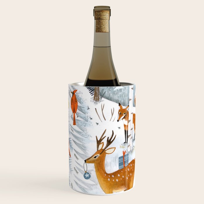 Christmas snow woodland animals Wine Chiller Gallery Image 3