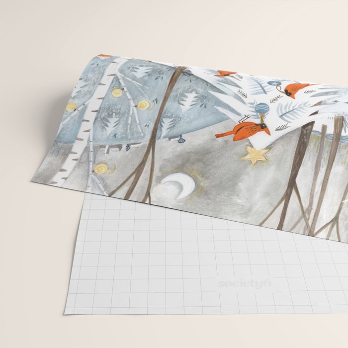 Christmas snow woodland animals Wrapping Paper Gallery Image 2