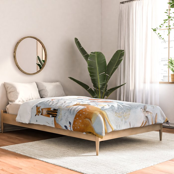 Christmas snow woodland animals Comforter Gallery Image 2