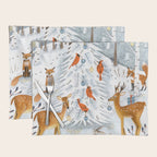 Christmas snow woodland animals Placemat Gallery Image 1