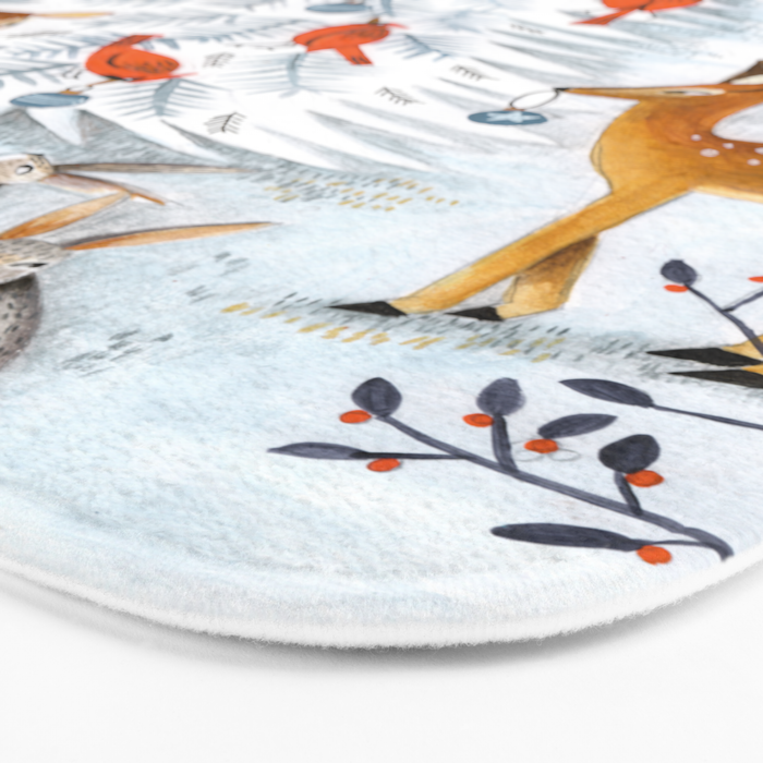 Christmas snow woodland animals Bath Mat Gallery Image 3
