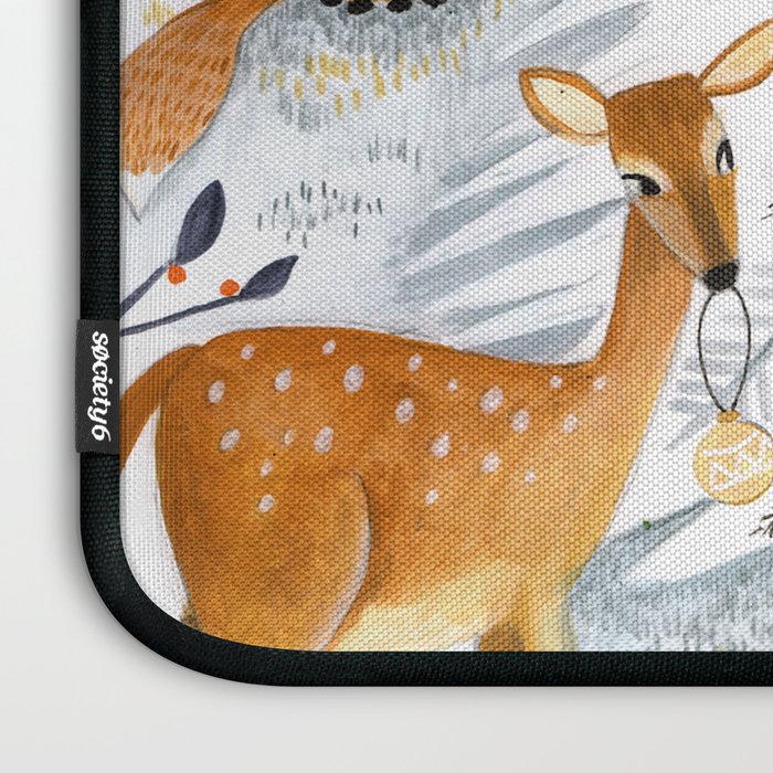 Christmas snow woodland animals Laptop Sleeve Gallery Image 3