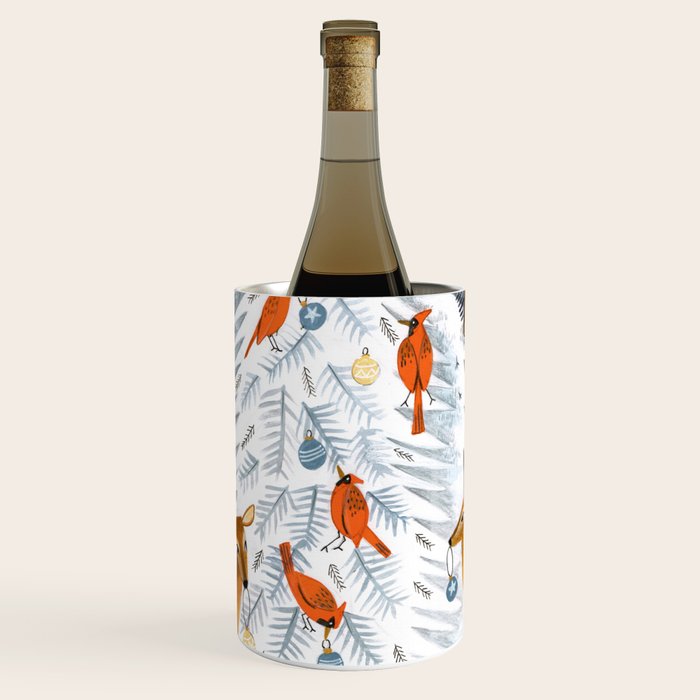 Christmas snow woodland animals Wine Chiller Gallery Image 1