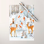 Christmas snow woodland animals Wrapping Paper Gallery Image 1