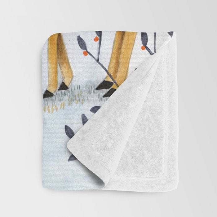 Christmas snow woodland animals Throw Blanket Gallery Image 3