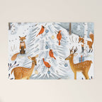 Christmas snow woodland animals Welcome Mat Gallery Image 1