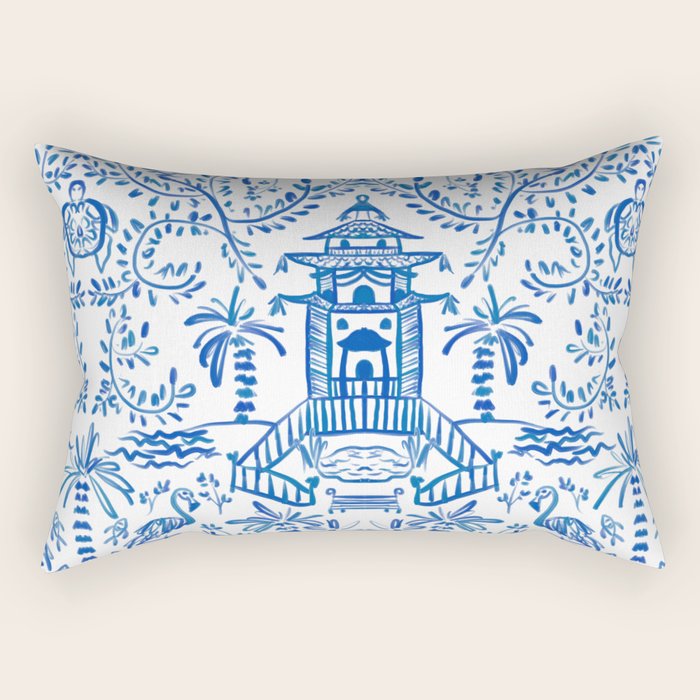 Coastal Chinoiserie  Rectangular Pillow Gallery Image 1