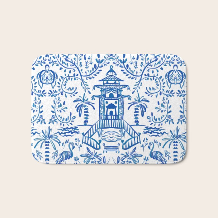 Coastal Chinoiserie  Bath Mat Gallery Image 1