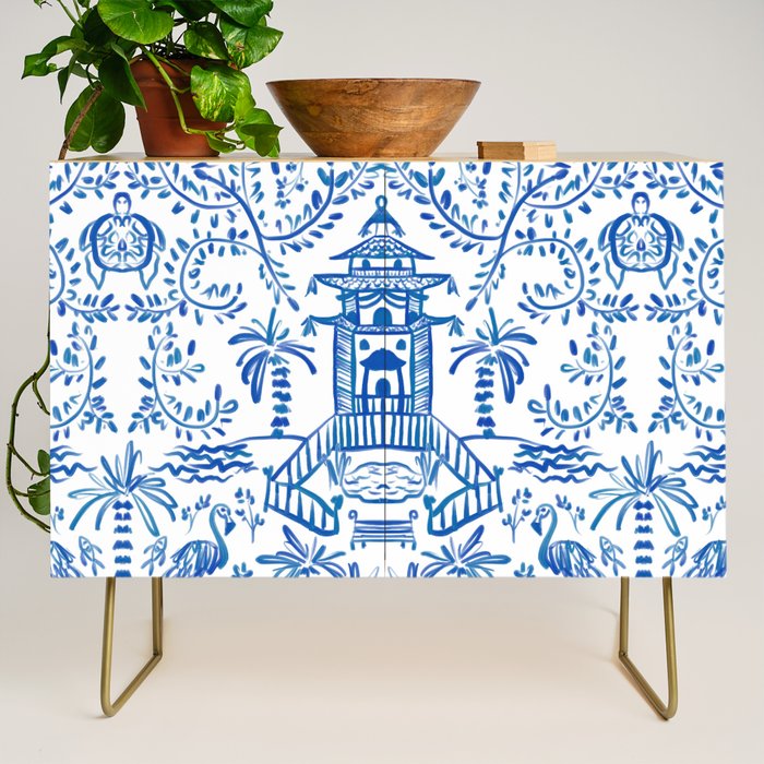 Coastal Chinoiserie  Credenza Gallery Image 1