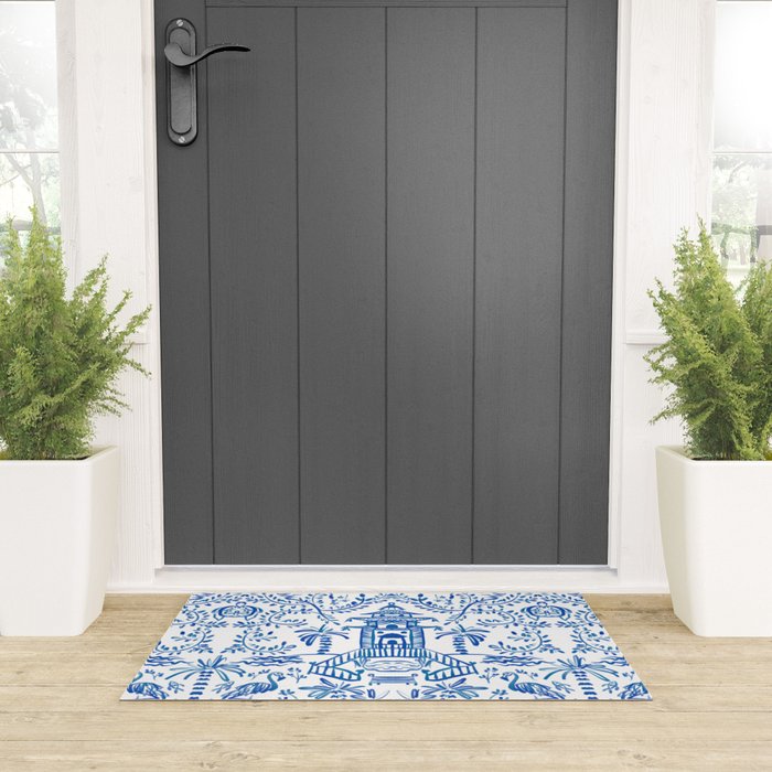 Coastal Chinoiserie  Welcome Mat Gallery Image 3