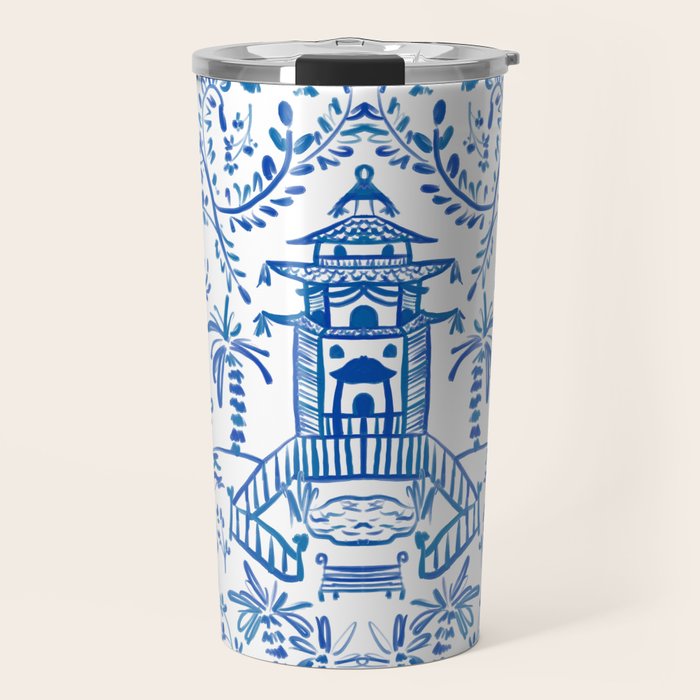Coastal Chinoiserie  Travel Mug Gallery Image 1