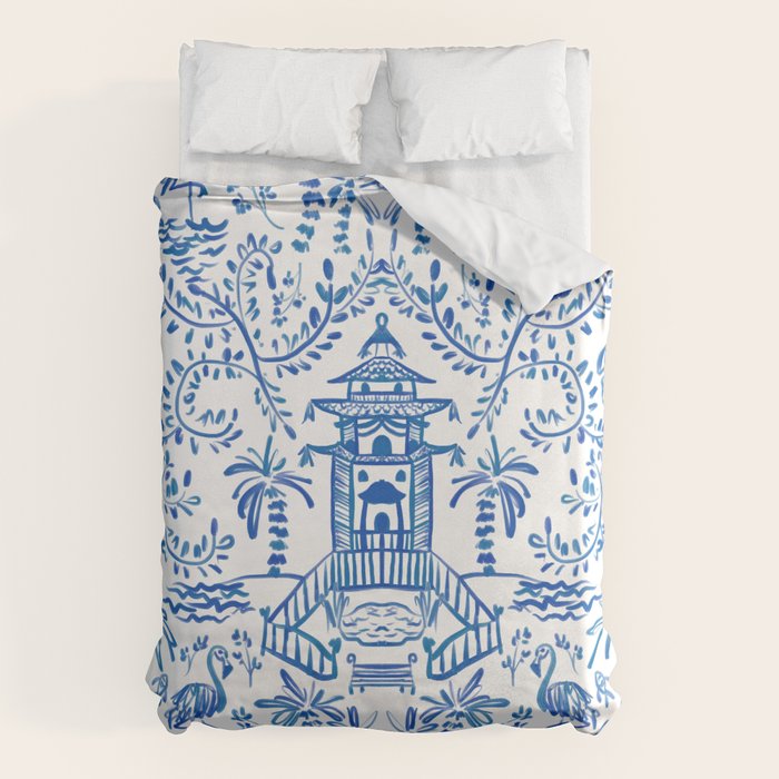 Coastal Chinoiserie  Duvet Cover Gallery Image 6