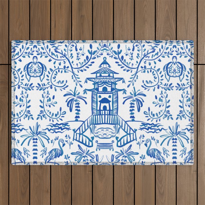 Coastal Chinoiserie  Outdoor Rug Gallery Image 1
