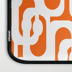 Mid Century Modern Loops Orange and White Abstract Pattern Laptop Sleeve Gallery Image 3