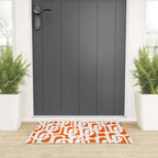 Mid Century Modern Loops Orange and White Abstract Pattern Welcome Mat Gallery Image 3