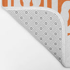 Mid Century Modern Loops Orange and White Abstract Pattern Bath Mat Gallery Image 2