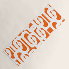 Mid Century Modern Loops Orange and White Abstract Pattern Yoga Mat Gallery Image 1