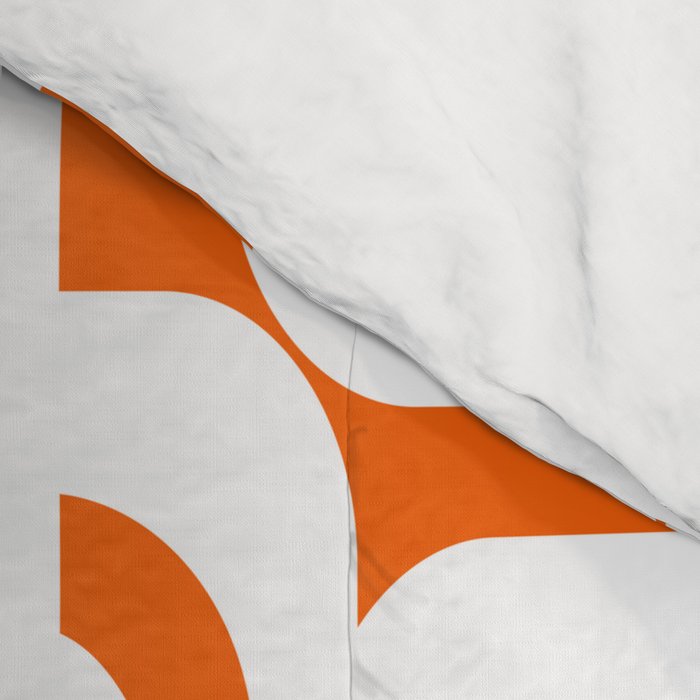 Mid Century Modern Loops Orange and White Abstract Pattern Comforter Gallery Image 4