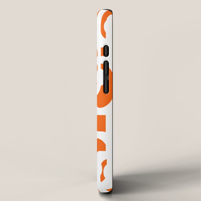Mid Century Modern Loops Orange and White Abstract Pattern iPhone Case Gallery Image 2