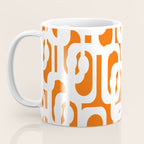 Mid Century Modern Loops Orange and White Abstract Pattern Coffee Mug Gallery Image 3