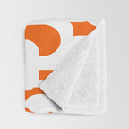 Mid Century Modern Loops Orange and White Abstract Pattern Throw Blanket Gallery Image 3