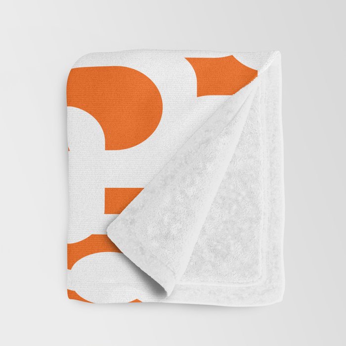Mid Century Modern Loops Orange and White Abstract Pattern Throw Blanket Gallery Image 3