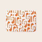 Mid Century Modern Loops Orange and White Abstract Pattern Bath Mat Gallery Image 1
