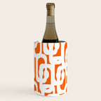 Mid Century Modern Loops Orange and White Abstract Pattern Wine Chiller Gallery Image 1