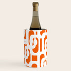 Mid Century Modern Loops Orange and White Abstract Pattern Wine Chiller Gallery Image 3