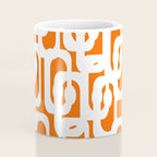 Mid Century Modern Loops Orange and White Abstract Pattern Coffee Mug Gallery Image 4