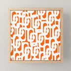 Mid Century Modern Loops Orange and White Abstract Pattern Mini Art Print Gallery Image 1