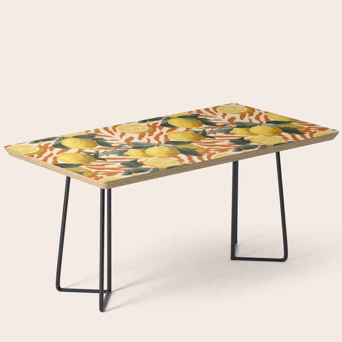 Bold Lemon Citrus Pattern Coffee Table Gallery Image 1