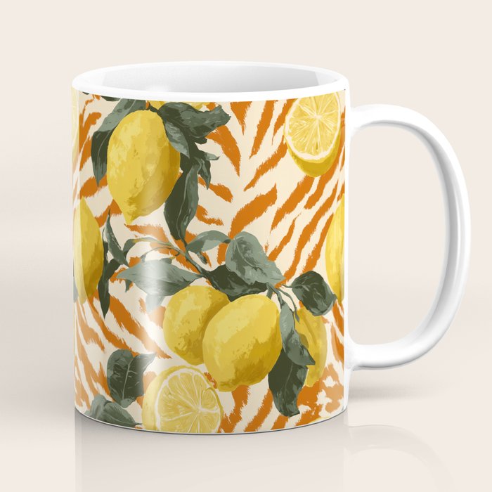 Bold Lemon Citrus Pattern Coffee Mug Gallery Image 1