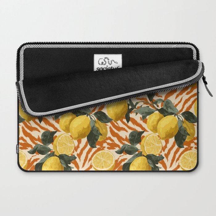 Bold Lemon Citrus Pattern Laptop Sleeve Gallery Image 2