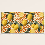 Bold Lemon Citrus Pattern Desk Mat Gallery Image 3