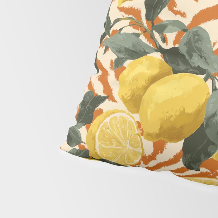 Bold Lemon Citrus Pattern Pillow Sham Gallery Image 4