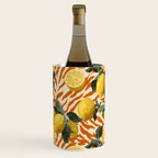 Bold Lemon Citrus Pattern Wine Chiller Gallery Image 1