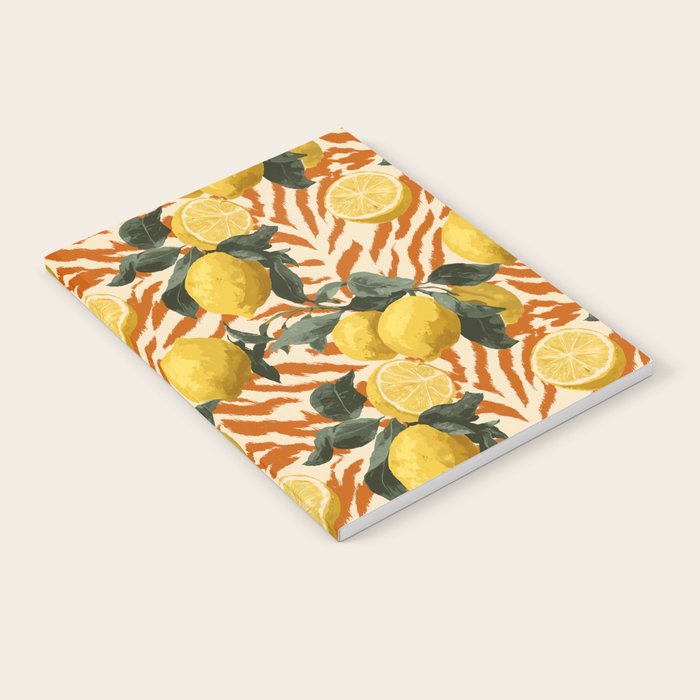 Bold Lemon Citrus Pattern Notebook Gallery Image 1