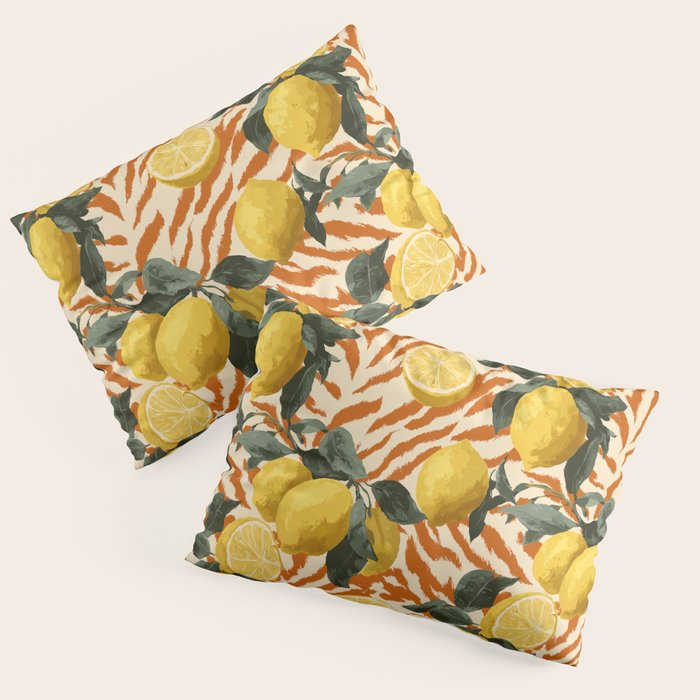 Bold Lemon Citrus Pattern Pillow Sham Gallery Image 3