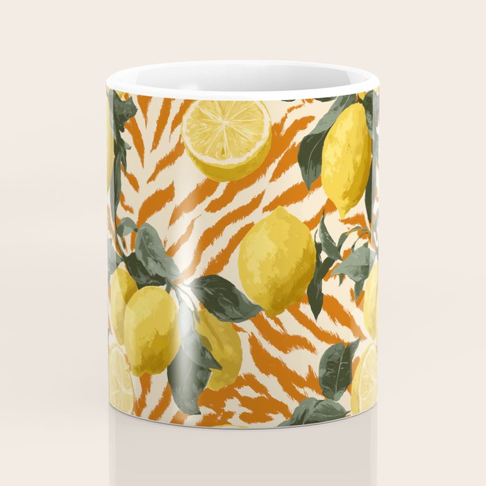 Bold Lemon Citrus Pattern Coffee Mug Gallery Image 4