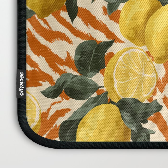 Bold Lemon Citrus Pattern Laptop Sleeve Gallery Image 3