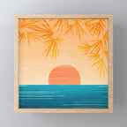 Orange Tropical Sunset Landscape 2 Mini Art Print Gallery Image 1
