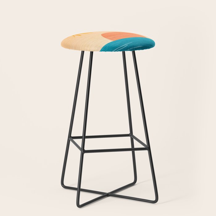 Orange Tropical Sunset Landscape 2 Stool Gallery Image 1