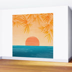 Orange Tropical Sunset Landscape 2 Wall Mural Gallery Image 2