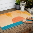 Orange Tropical Sunset Landscape 2 Outdoor Rug Gallery Image 2